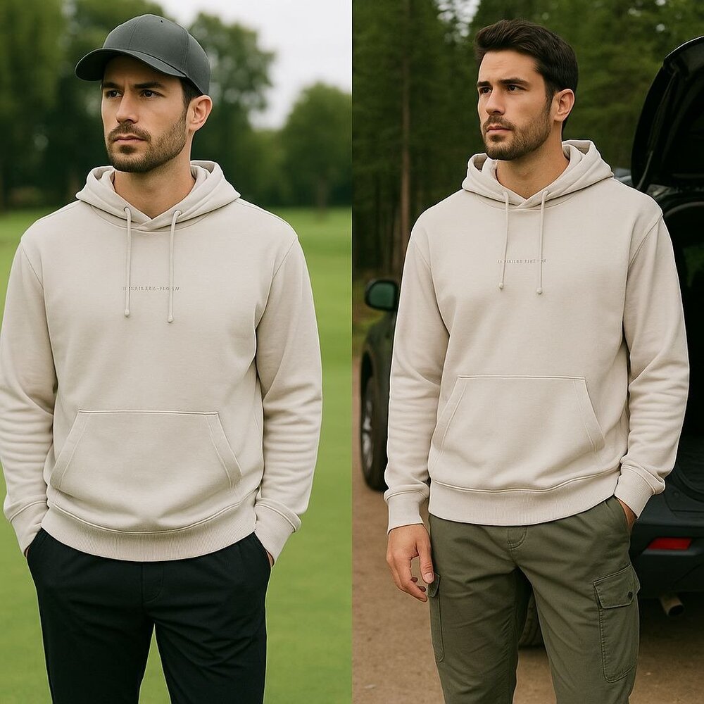 TravisMathew Mens Large Hoodie Sweatshirt Light Gray Modal & Cotton